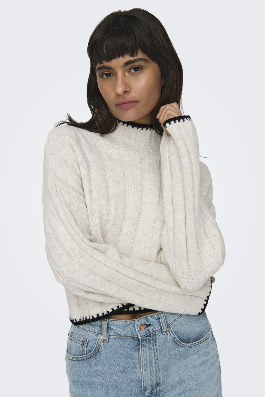 Pull met rolkraag - ecru - ONLY®