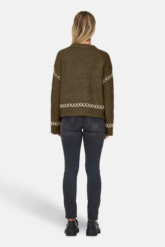 ONLAMANDA LIFE LS O-NECK DETAIL KNT NOOS