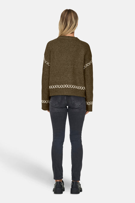 ONLAMANDA LIFE LS O-NECK DETAIL KNT NOOS