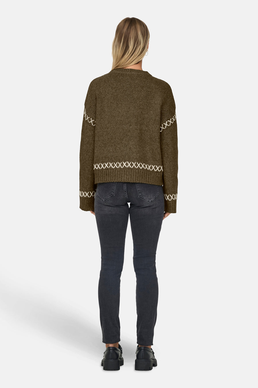 ONLAMANDA LIFE LS O-NECK DETAIL KNT NOOS