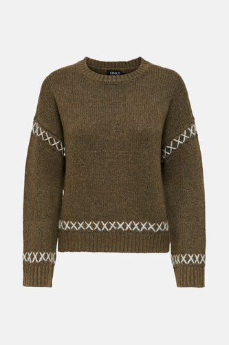 Pull met ronde hals - Kaki - ONLY® - 4