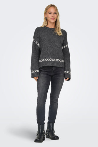 Pull met ronde hals - grijs - ONLY®