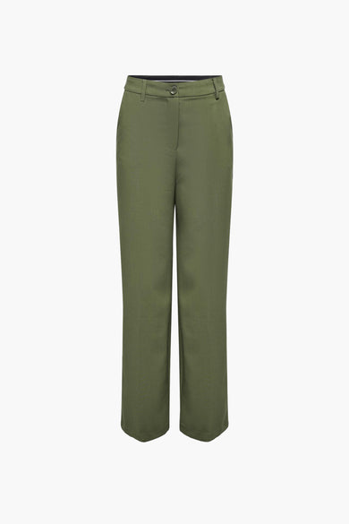 Pantalon khaki JDY, avec des jambes droites et une fermeture à un seul bouton.