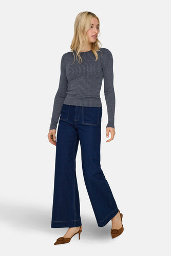 Pull met ronde hals - blauw