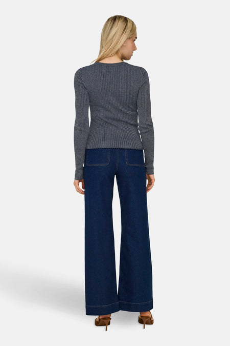 Pull met ronde hals - blauw