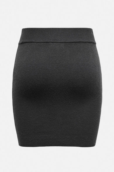 Grijze korte rok van JDY met een elastische tailleband en een gladde textuur.
