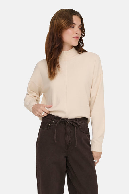 Pull met rolkraag - ecru