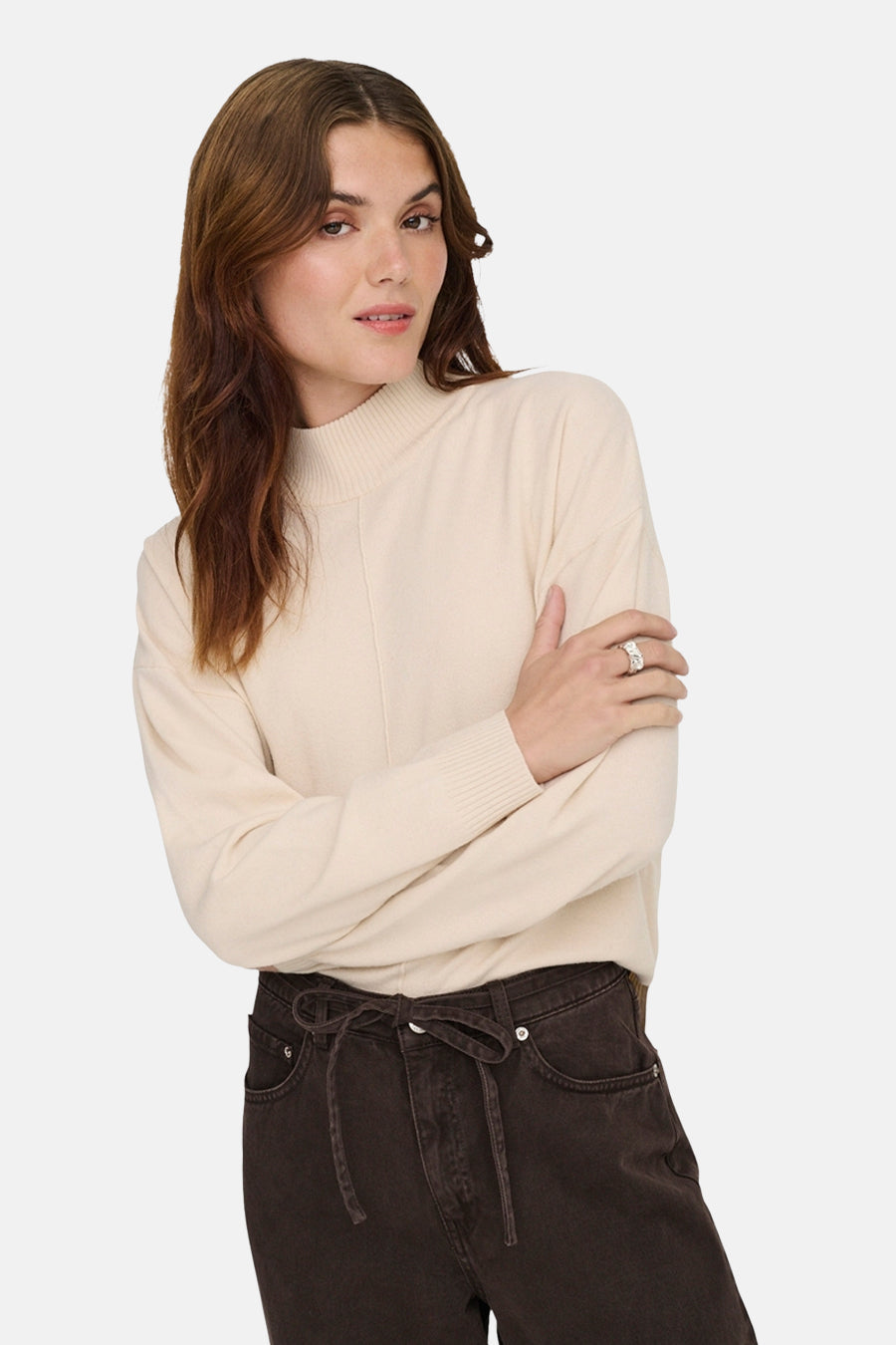 Pull met rolkraag - ecru - JDY