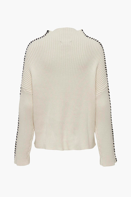 ONLQUEENIE LS CONTRAST HIGH NECK PRM KNT