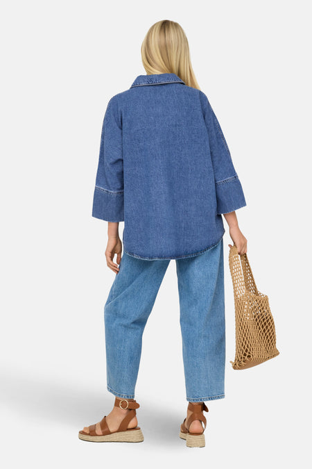 Jeanshemd - mid blue denim