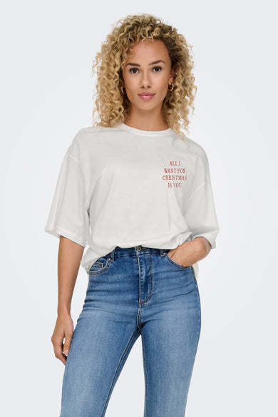ONLSANTA LIFE OVERSIZE S/S TOP XMAS JRS