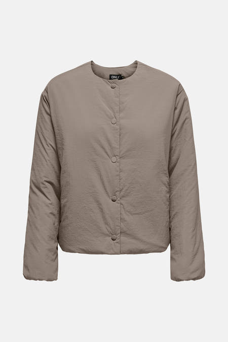 Veste brune d'ONLY, avec une texture lisse et une fermeture à boutons.