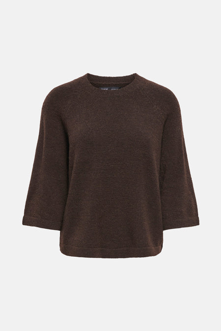 Pull met ronde hals - bruin