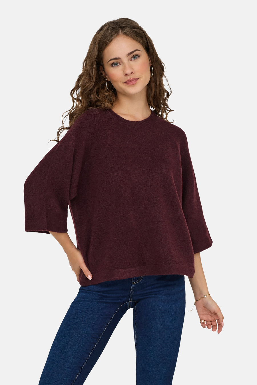 Pull met ronde hals - Bordeaux - ONLY®