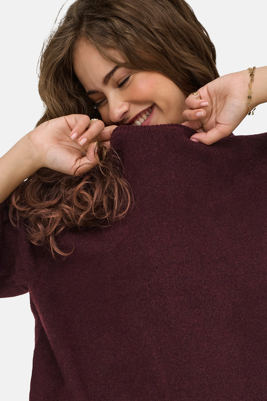 Pull met ronde hals - Bordeaux - ONLY®