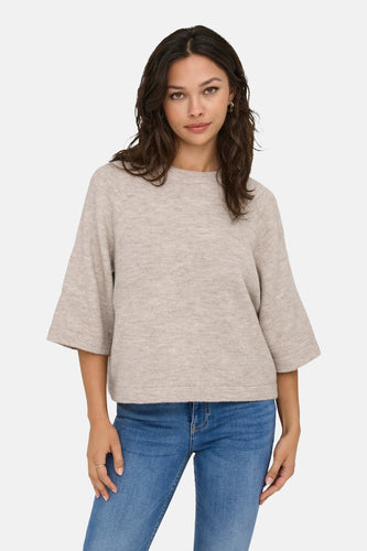 Pull met ronde hals - beige - ONLY®
