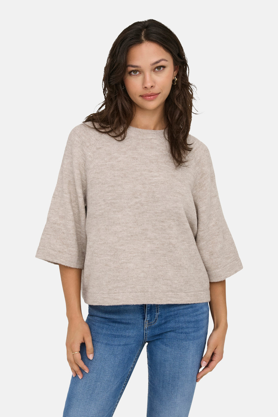 Pull met ronde hals - beige - ONLY®