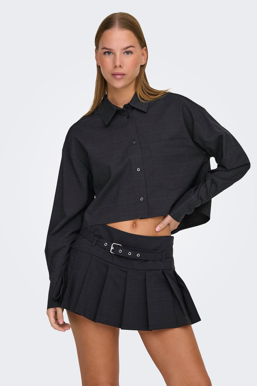 ONLNIARA L/S CHECK SHORT SHIRT TLR