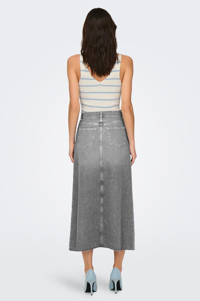 Rok (lang) Light grey denim - ONLY®