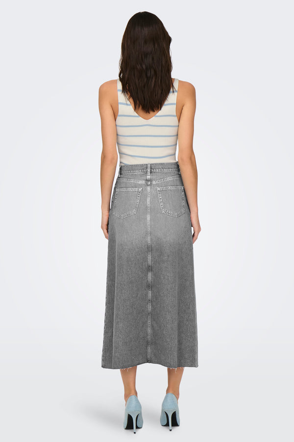 Rok (lang) Light grey denim - ONLY®