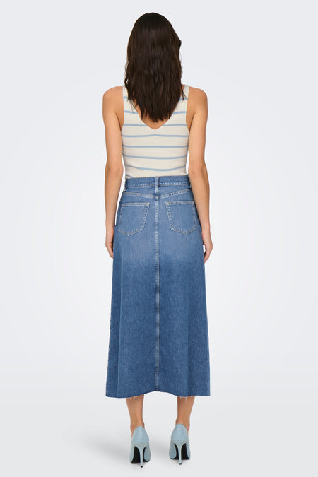 DorkasDE Jeansrok voor dames, lange rok, hoge taille, slank, denim rok DorkasDE Jeansrok voor dames, lange rok, hoge taille, slank, denim rok