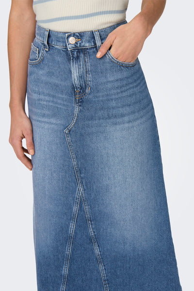 Rok (lang) Mid blue denim - ONLY®
