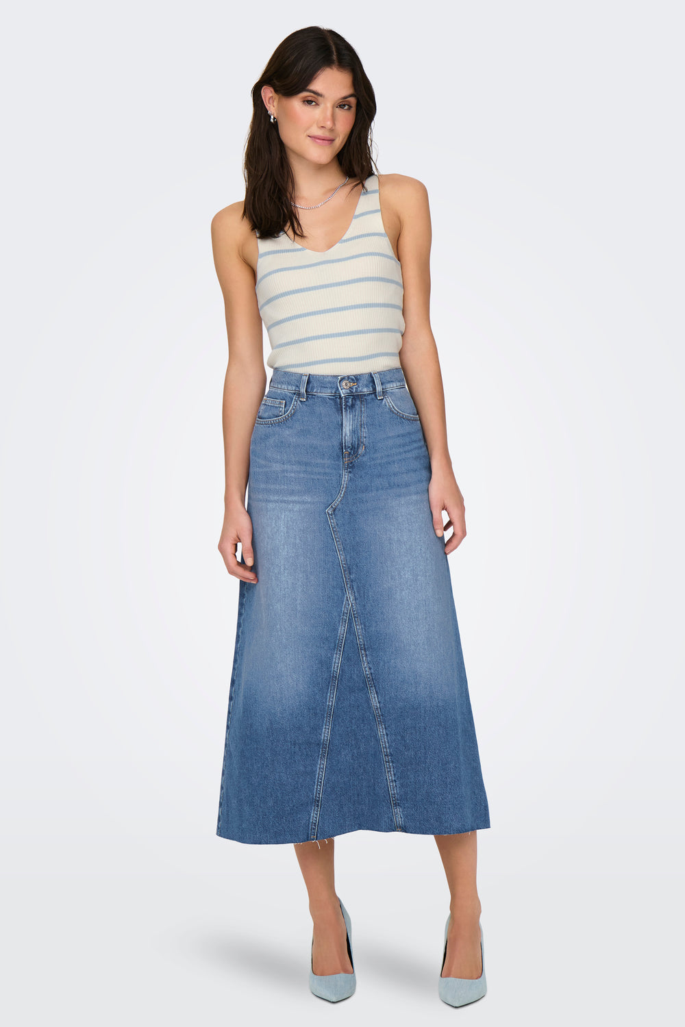 Rok (lang) Mid blue denim - ONLY®