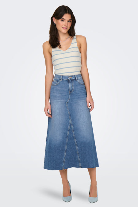 Rok (lang) Mid blue denim - ONLY®
