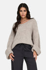 Pull met V-hals - ecru