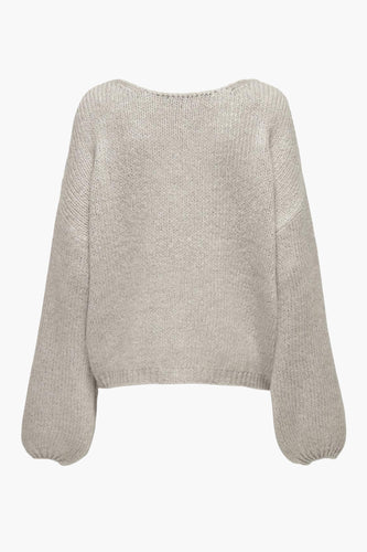 Pull met V-hals - ecru
