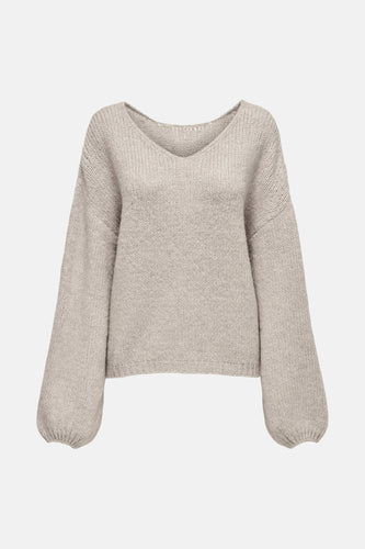 Pull met V-hals - ecru - JDY