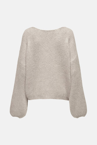 Pull met V-hals - ecru - JDY