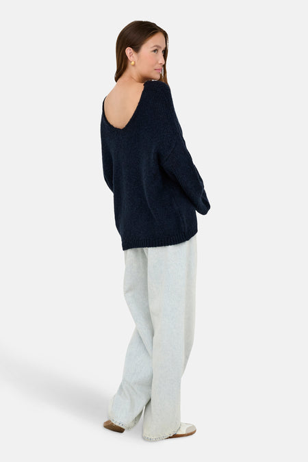 Trui met V-hals blauw - JDY