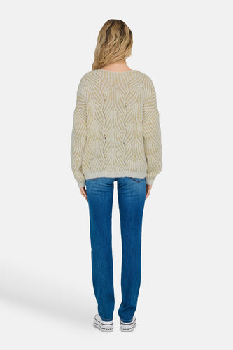 Pull à col en V - Beige - ONLY®