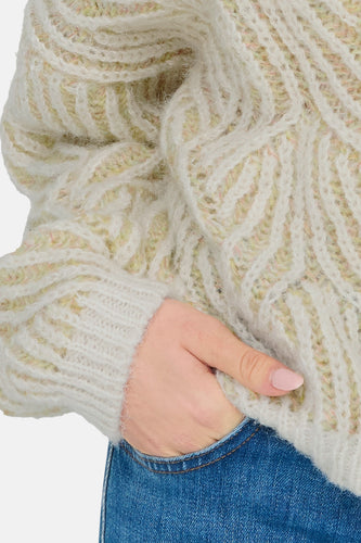 Pull à col en V - Beige - ONLY®