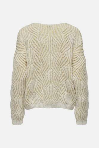 Pull à col en V - Beige - ONLY®