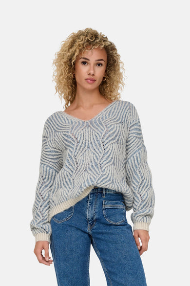 Trui met V-hals Blauw - ONLY®