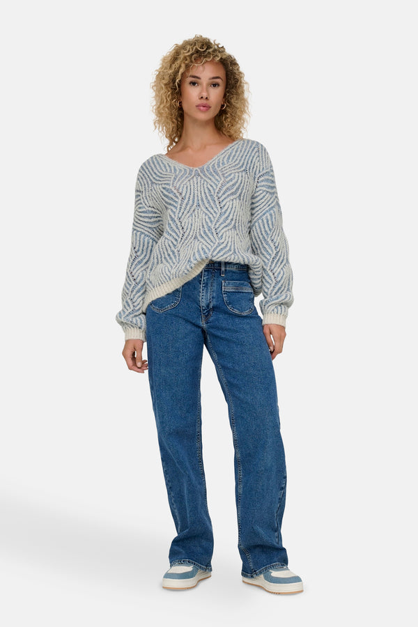 Trui met V-hals Blauw - ONLY®