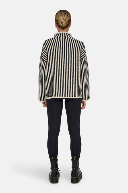 ONLGRO LIFE LS STRIPE HIGH NECK KNT