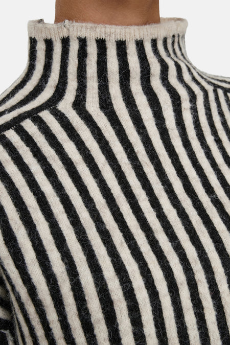 ONLGRO LIFE LS STRIPE HIGH NECK KNT