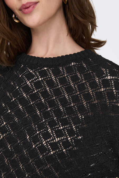 Pull met ronde hals - zwart