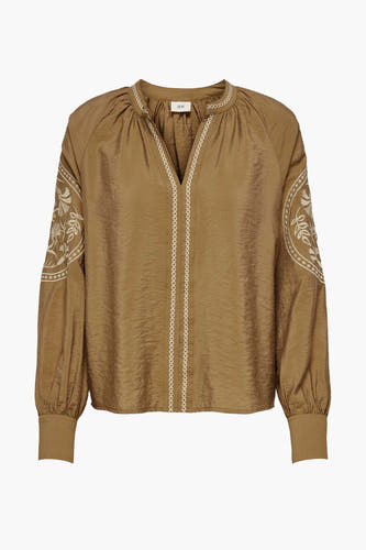 Blouse met lange mouwen - bruin