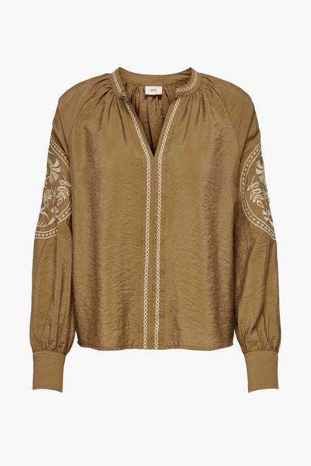 Blouse met lange mouwen - bruin
