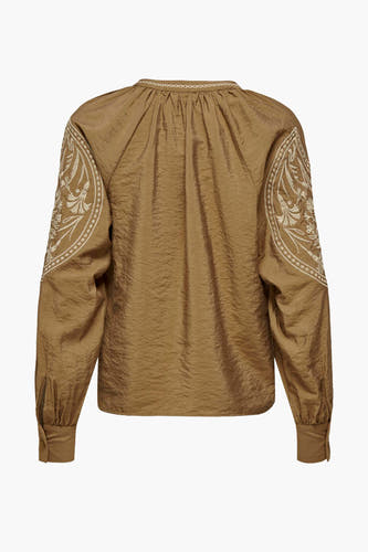 Blouse met lange mouwen - bruin