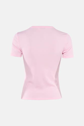 T-shirt rose à manches courtes de ONLY, avec une fine structure en côtes.