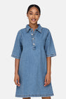 Kleedje met korte mouwen - blauw