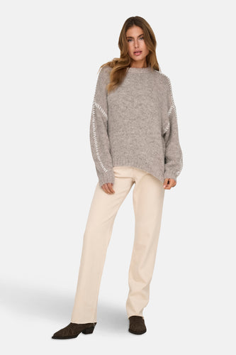 JDYZOEY LIFE L/S ON STITCH PULL KNT NOOS