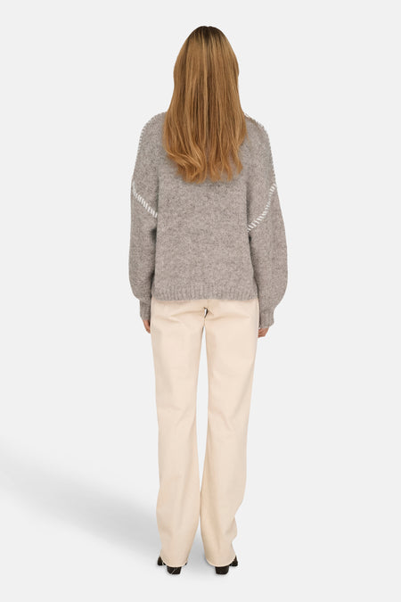 JDYZOEY LIFE L/S ON STITCH PULL KNT NOOS