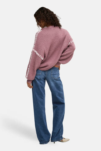 Trui met ronde hals roze - JDY