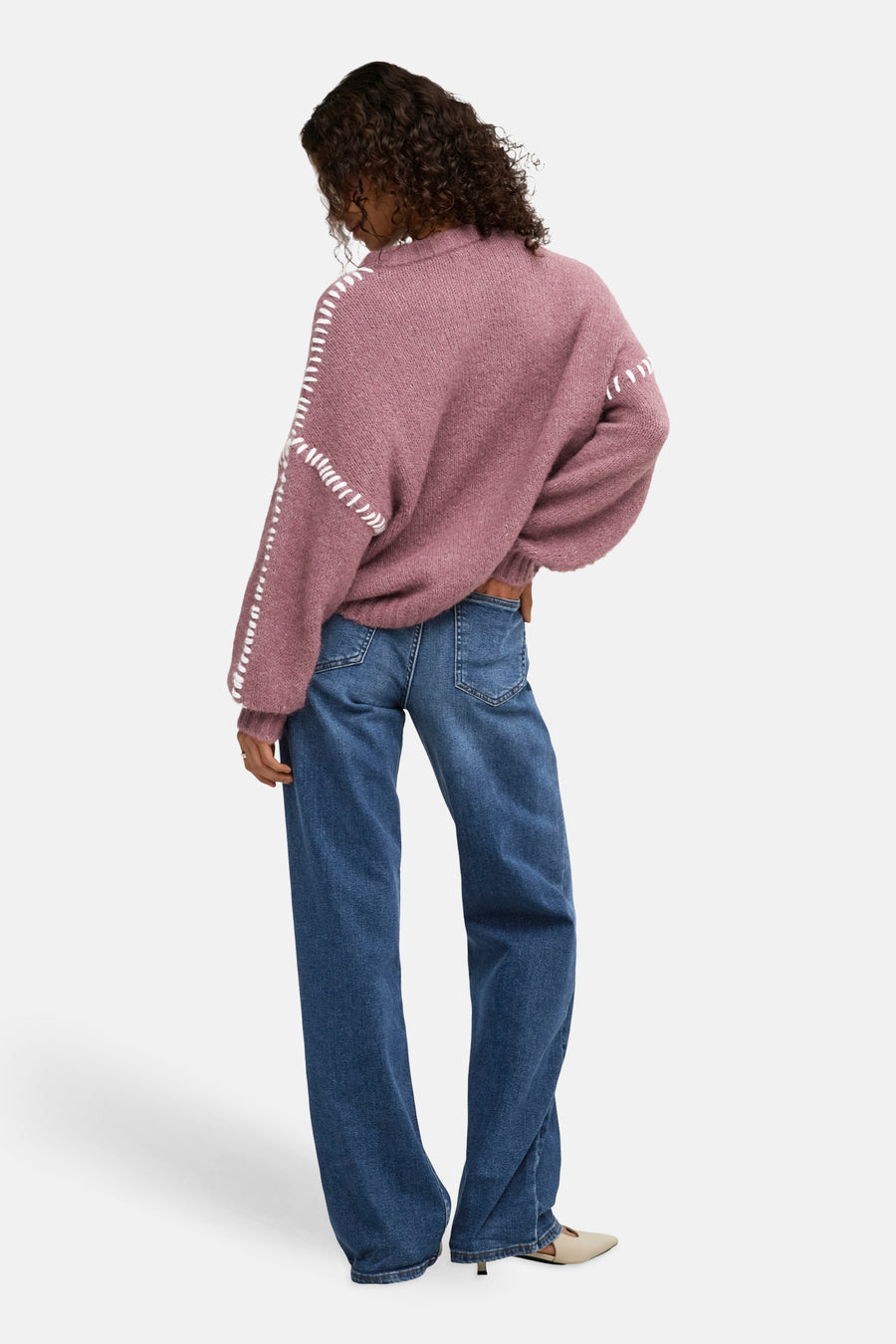 Trui met ronde hals roze - JDY